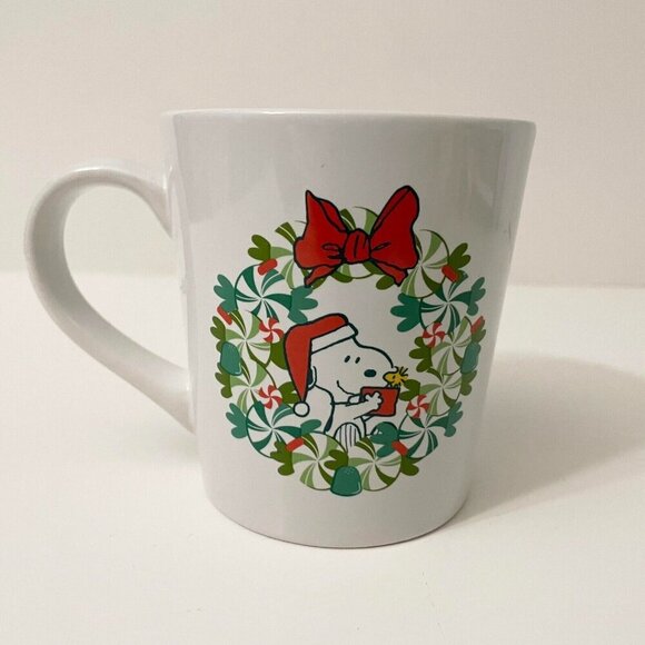 Zrike Peanuts Snoopy Woodstock Christmas Wreath Mug - Picture 5 of 15